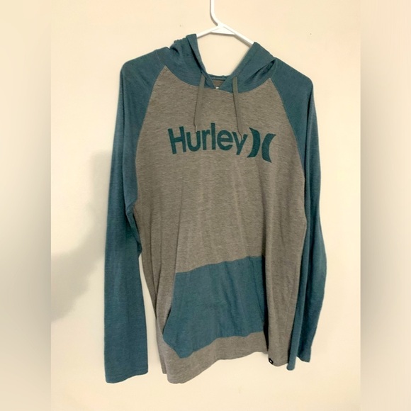Hurley Other - Hurley Sweatshirt Lightweight Hoodie Mens Size L Blue Gray Comfy Color Block